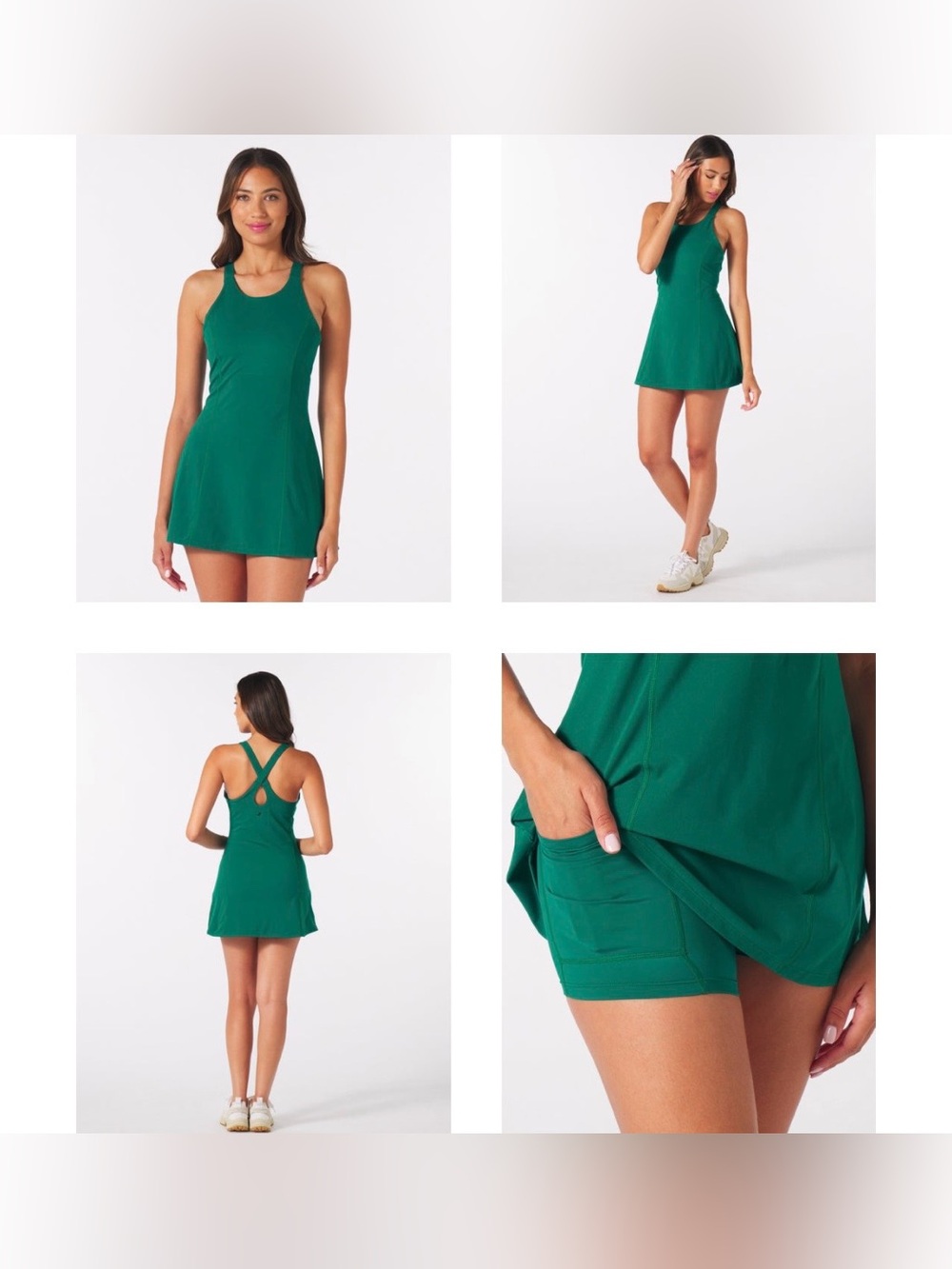 Glyder NWT Women’s Full Force Dress In Emerald Lined Sz.M Tenniscore Pickleball